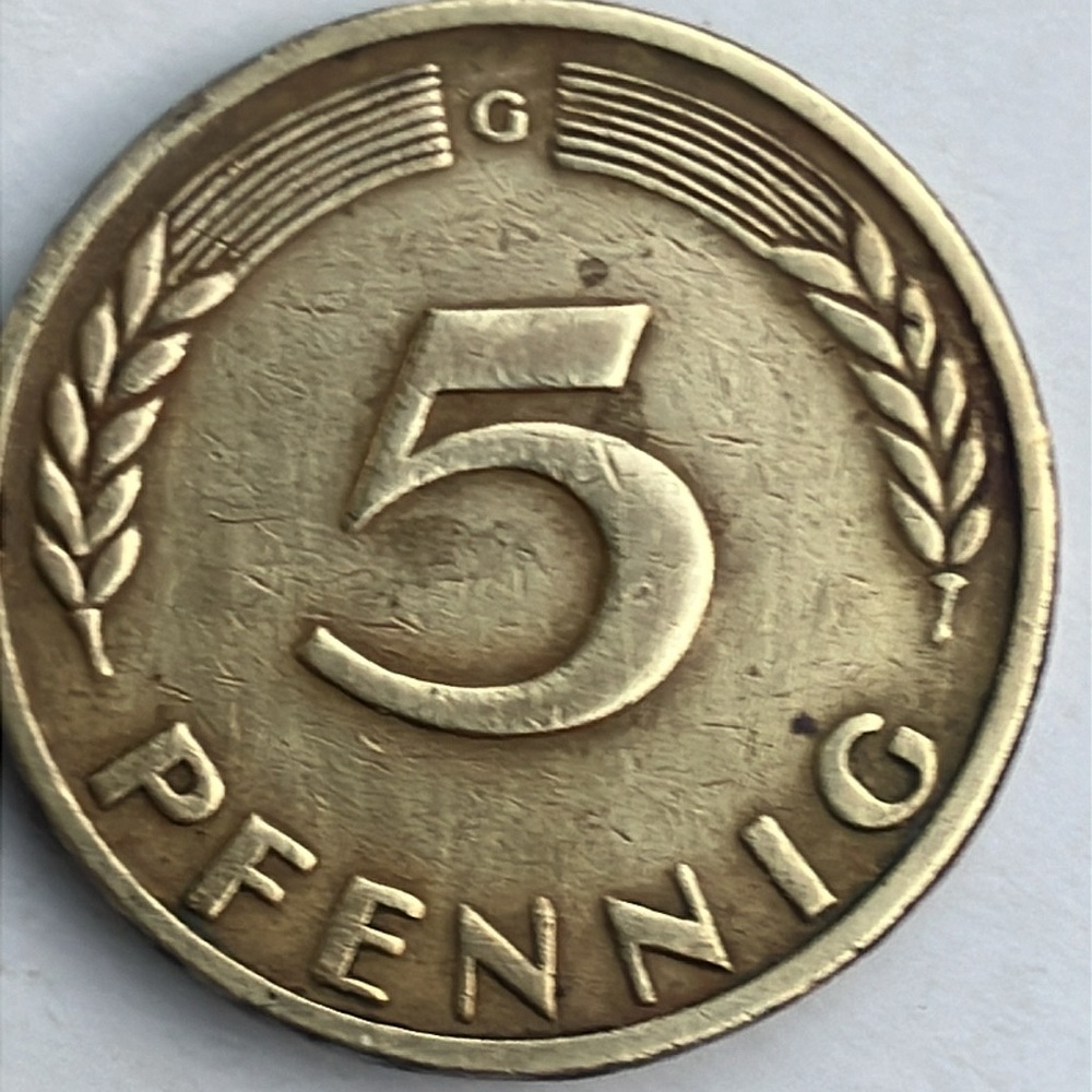 1949 German 5 Pfennig Coin
